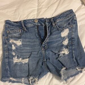 American Eagle Outfitters Ripped Blue Jean Shorts